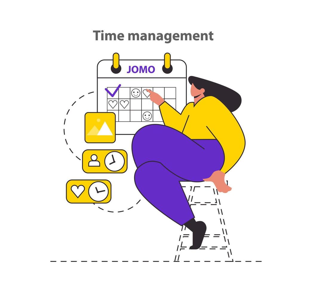 way to defeat fomo. Flat Illustration vector