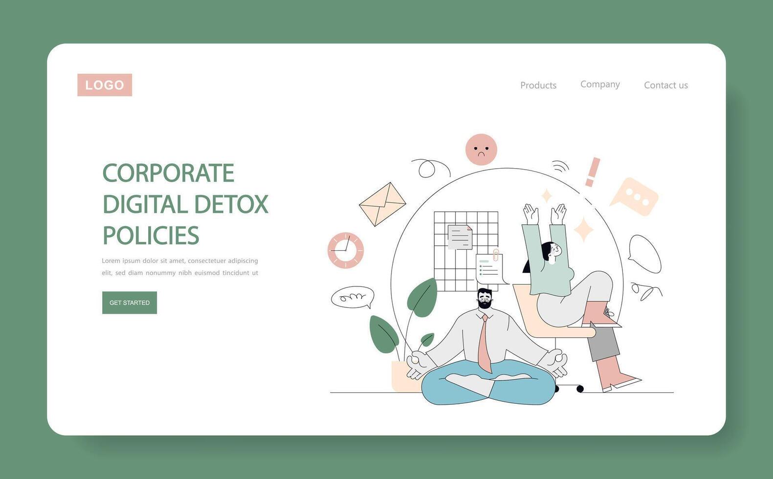 Digital Detox. Flat Illustration vector