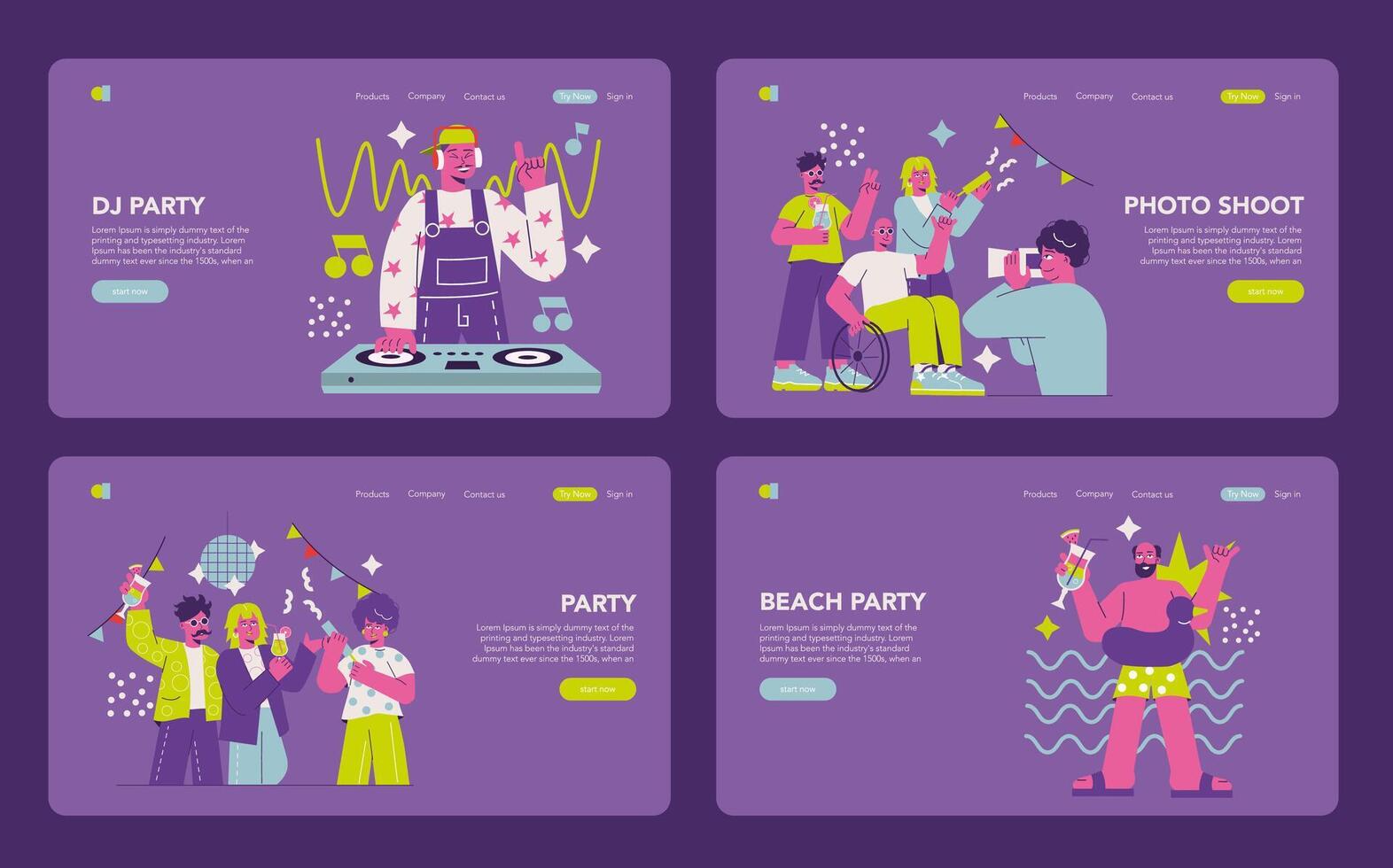 Party. Flat Illustration vector
