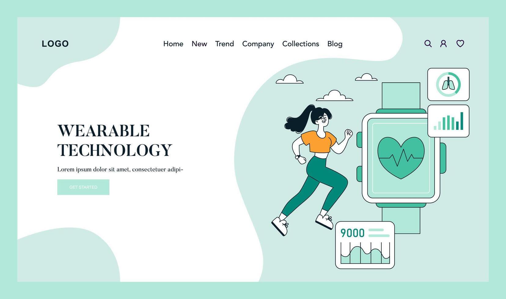 Tech Enabled Health. Flat Illustration vector