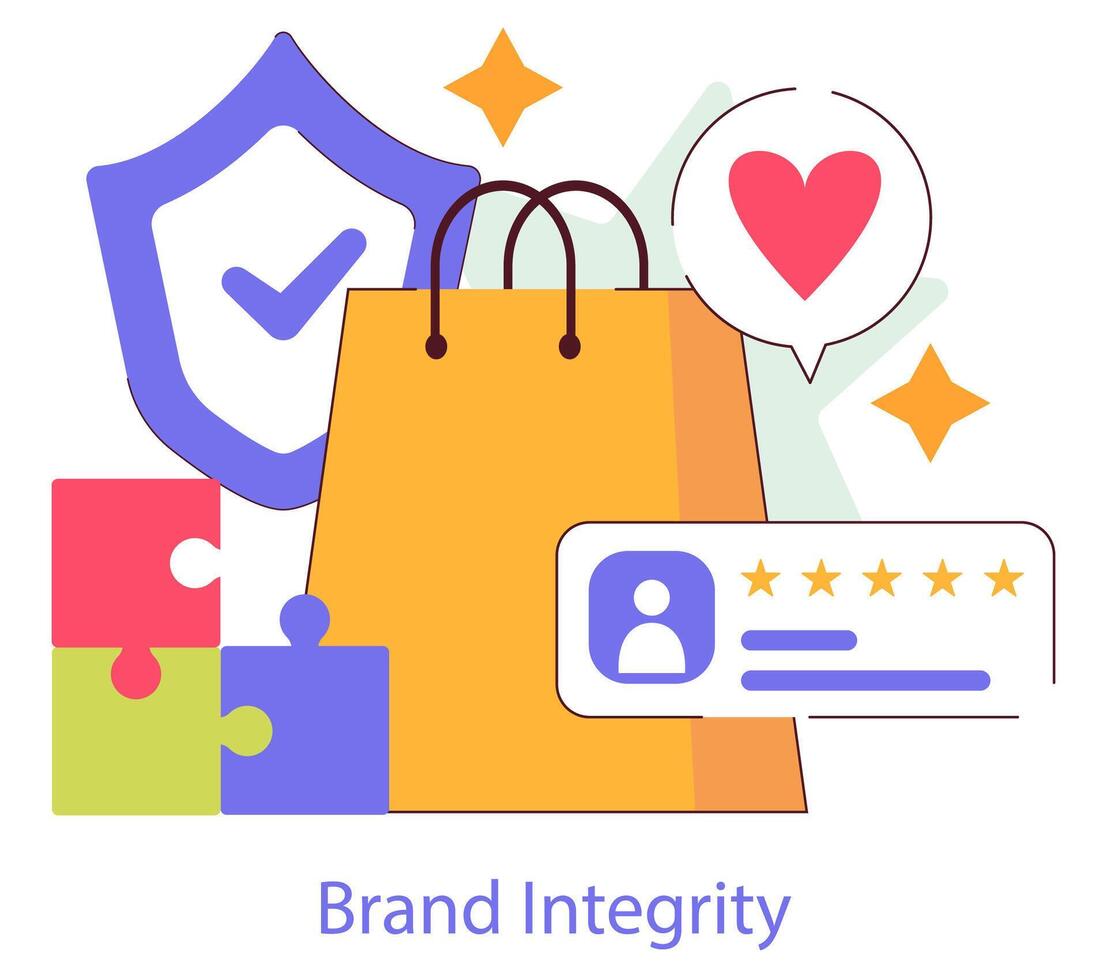 brand trust. Flat Illustration vector