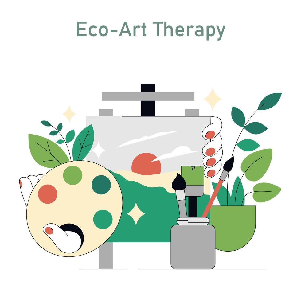 Eco Therapy. Flat Illustration vector