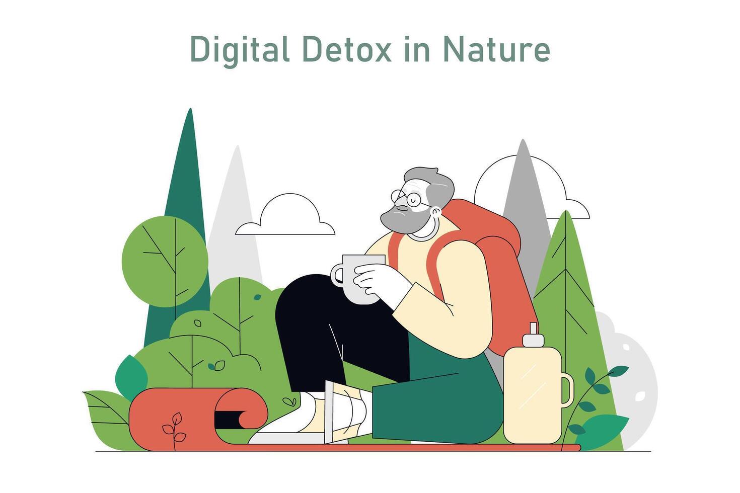 Eco Therapy. Flat Illustration vector