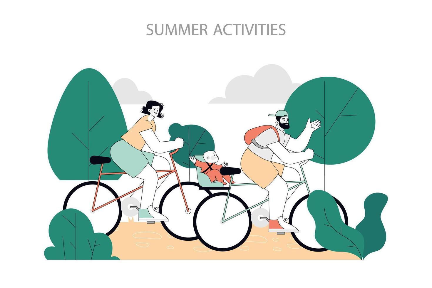 Summer Activities. Flat Illustration vector
