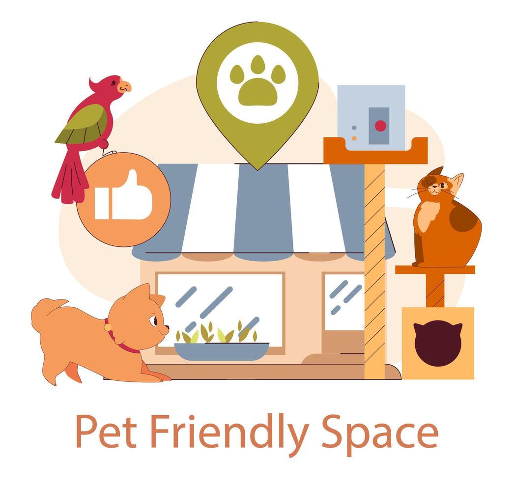 Pet Friendly Space. Flat Illustration vector