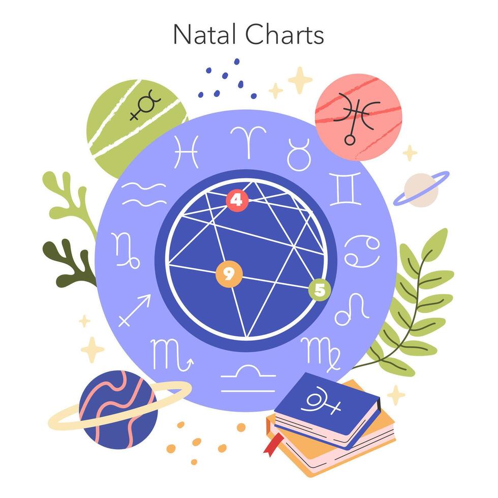 Natal Charts. Flat Illustration vector