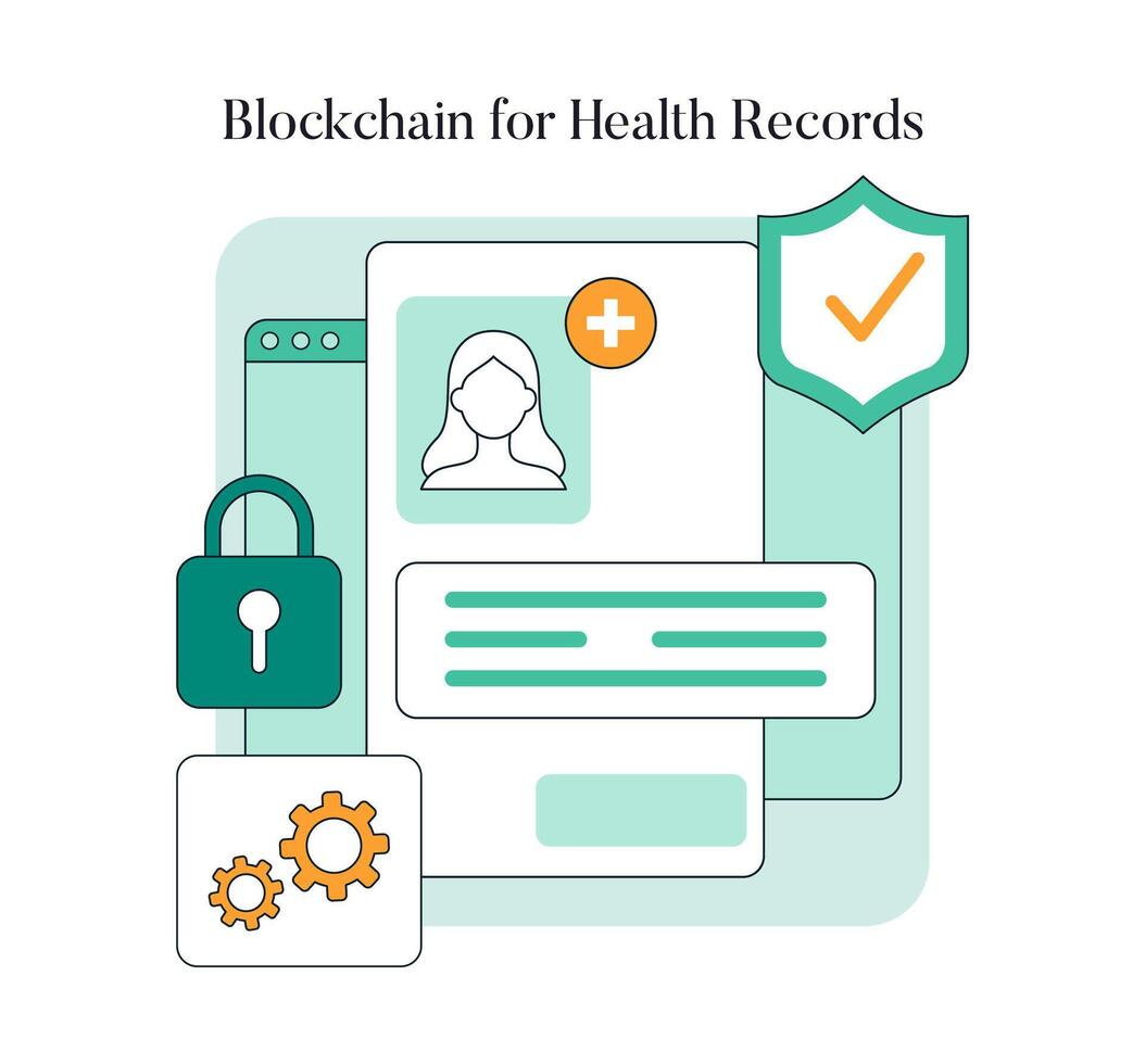 Tech Enabled Health. Flat Illustration vector
