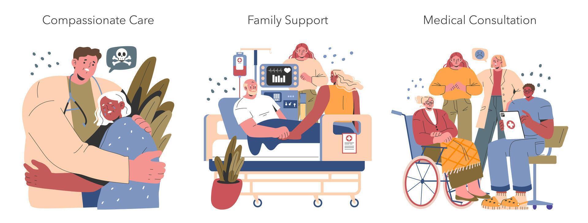 Euthanasia. Flat Illustration vector