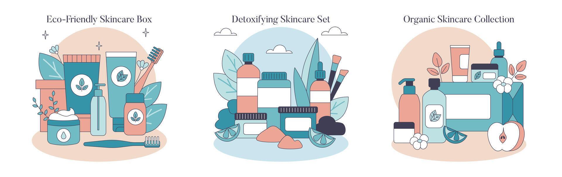 Skincare Toolboxes. Flat Illustration vector