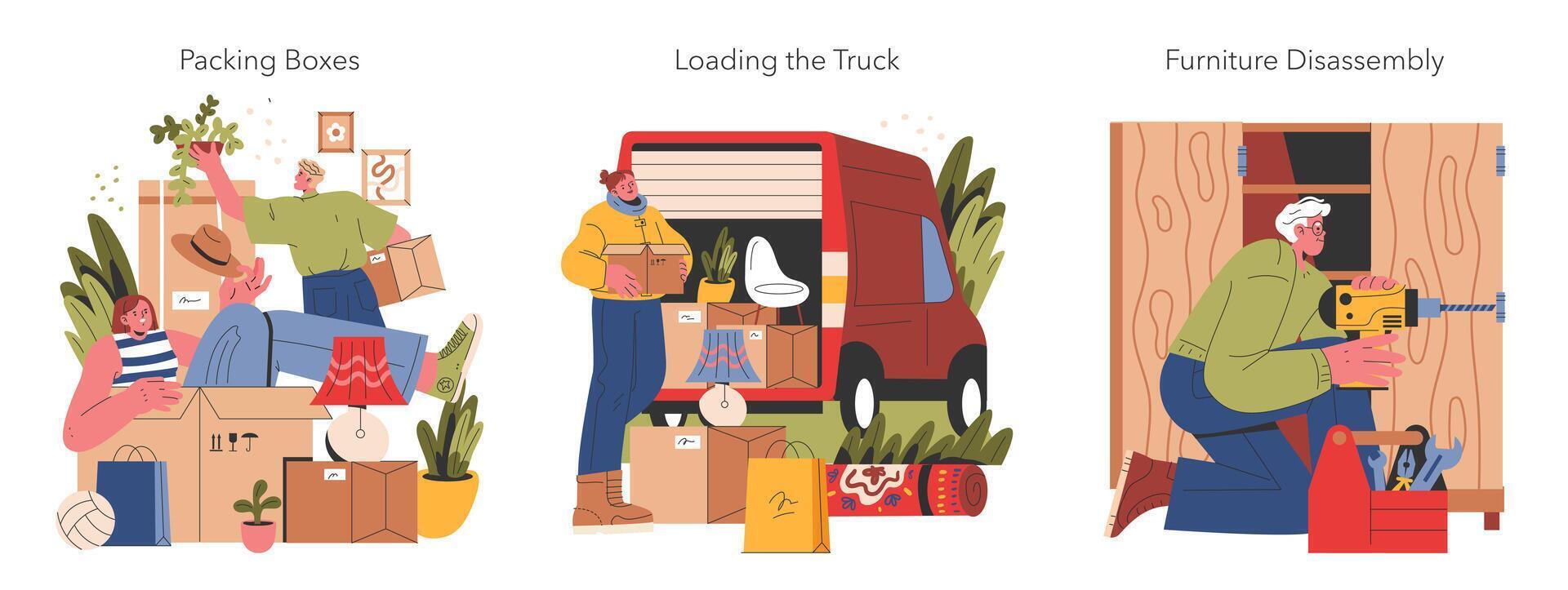 Moving House. Flat Illustration vector