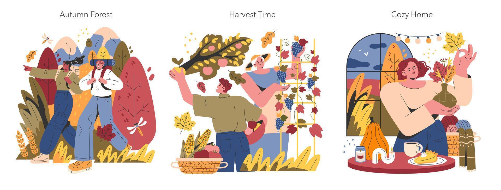 Welcome Fall. Flat Illustration vector