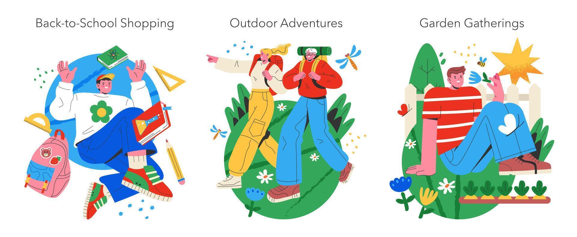 Final Days Summer Vacation. Flat Illustration vector