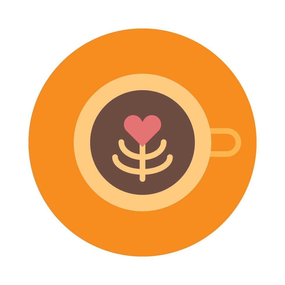 Latte Flat Icon Design vector