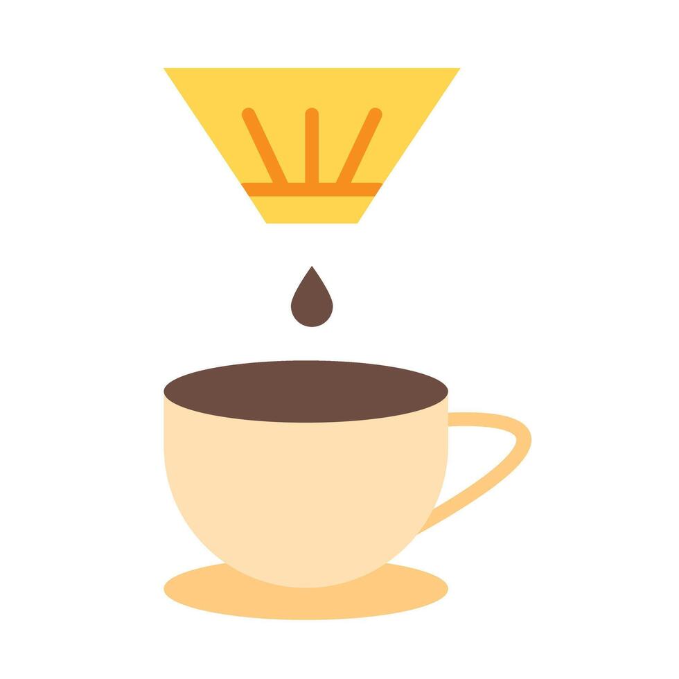 Coffee Filter Flat Icon Design vector