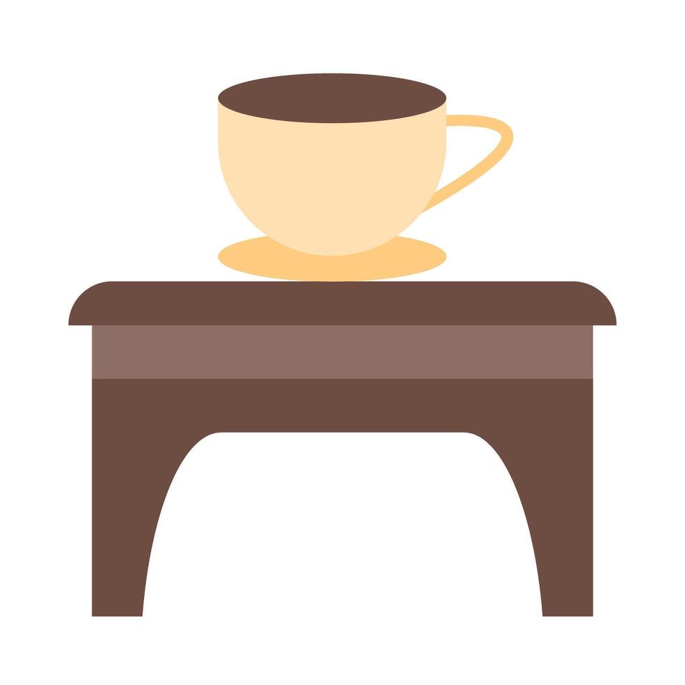Coffee Table Flat Icon Design vector