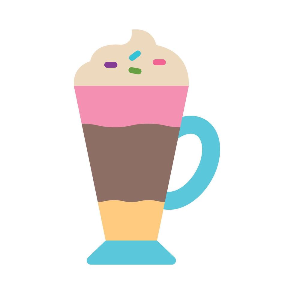 Latte Macchiato Flat Icon Design vector