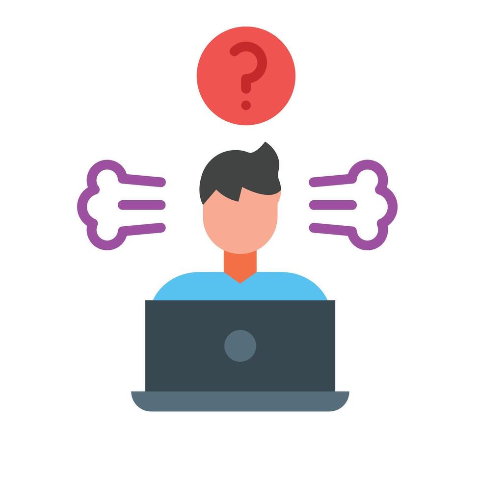 Confusing Flat Icon Design vector