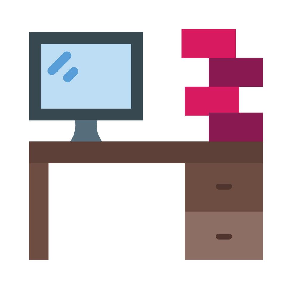 Workplace Flat Icon Design vector