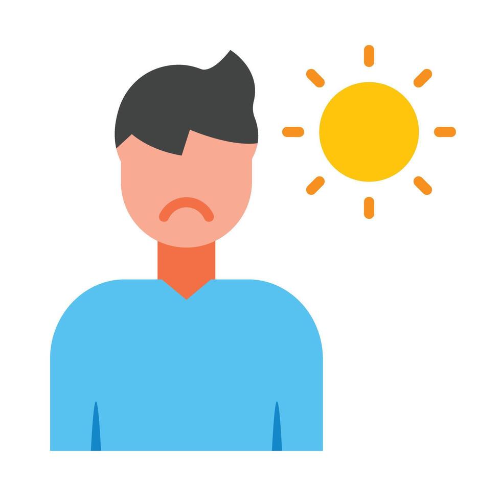 Exhausted Flat Icon Design vector