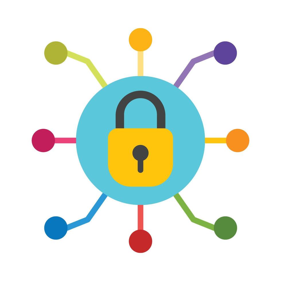 Cyber Security Flat Flat Icon Design vector