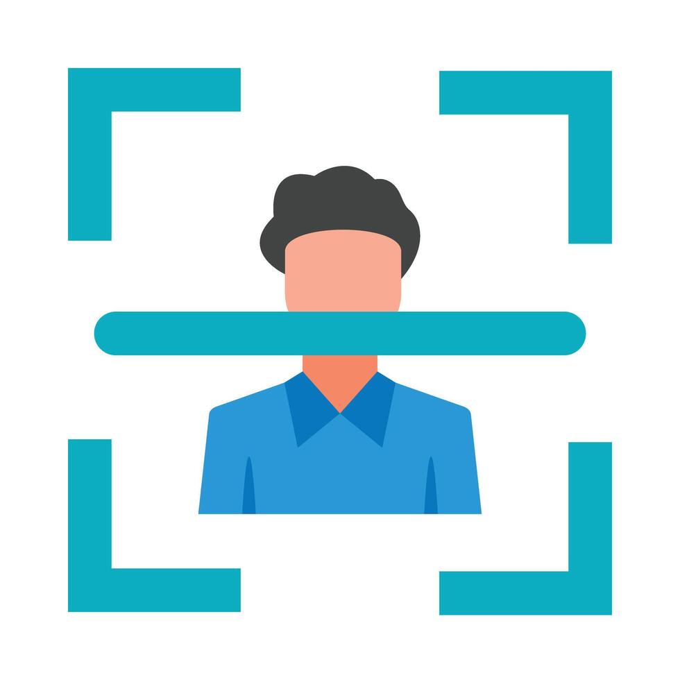 Face Scan Flat Flat Icon Design vector