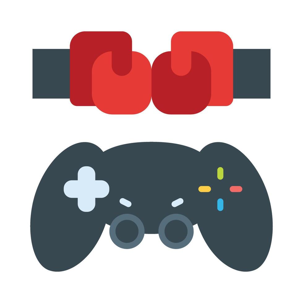 Fighting Game Flat Flat Icon Design vector