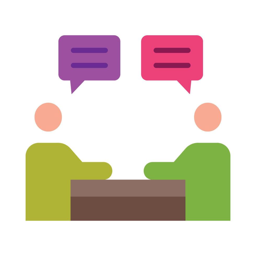 Meeting Flat Flat Icon Design vector