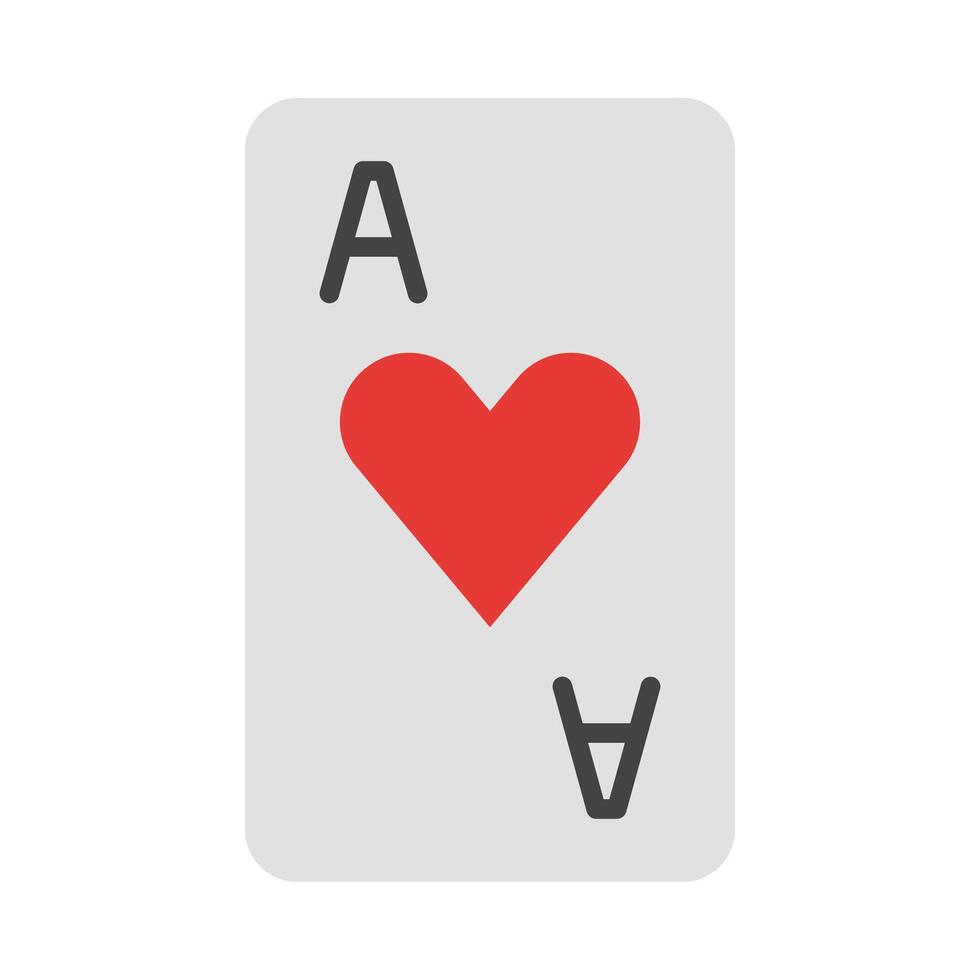 Ace Of Hearts Flat Icon Design vector