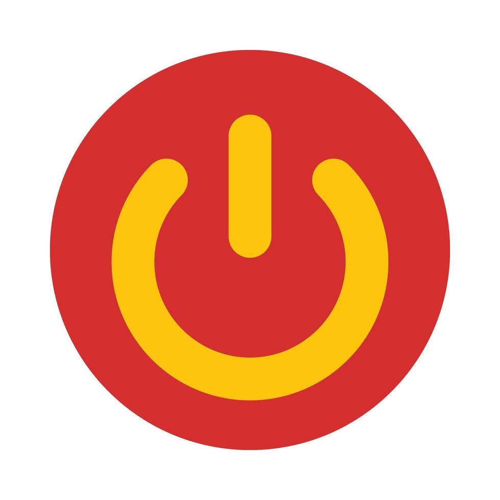 Power Button Flat Icon Design vector