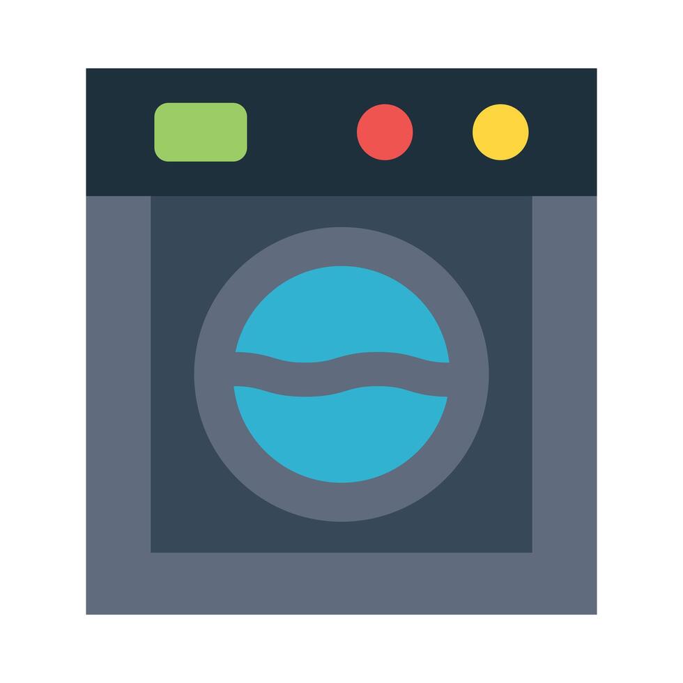 Washing Machine Flat Icon Design vector