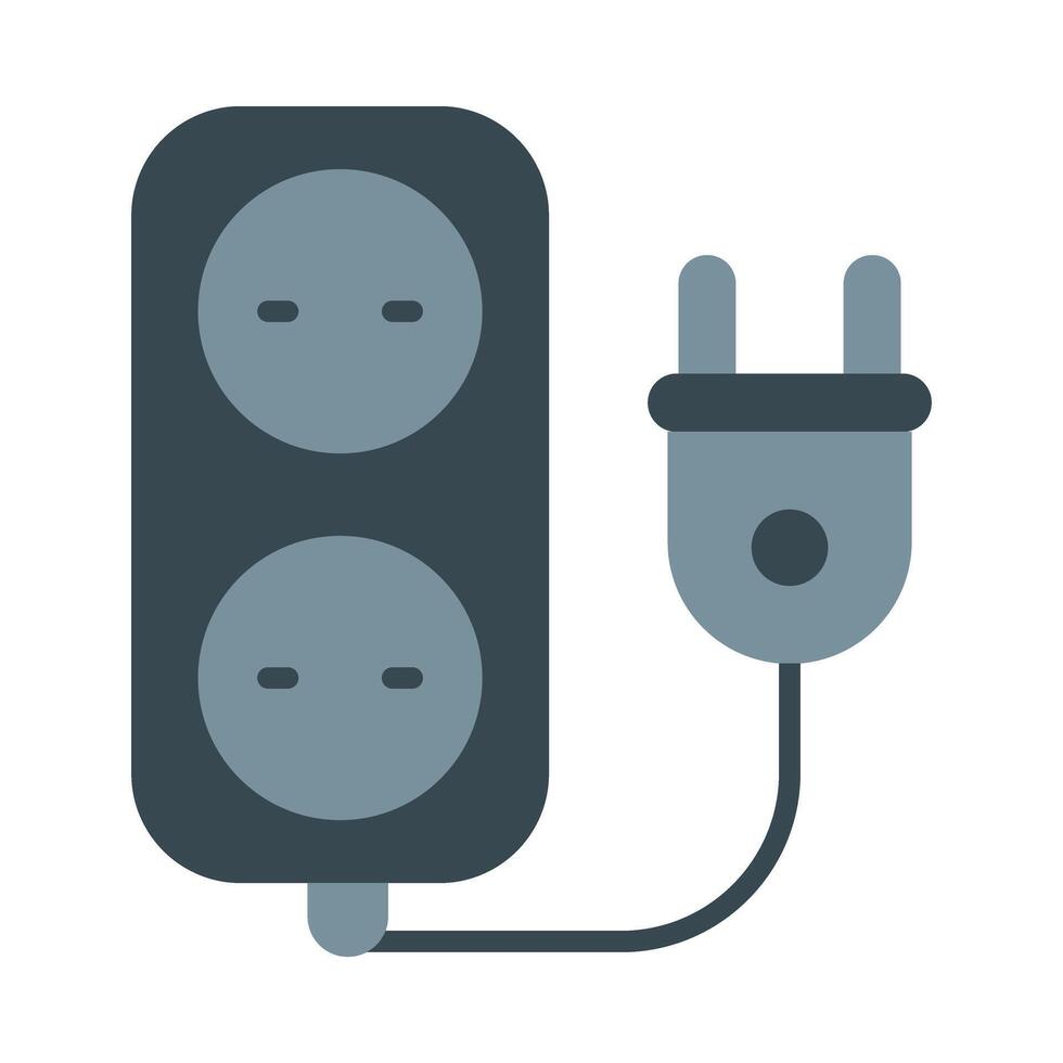 Extension Cord Flat Icon Design vector