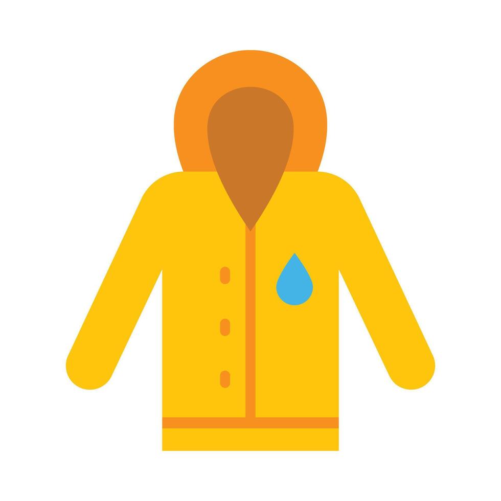 Raincoat Flat Icon Design vector