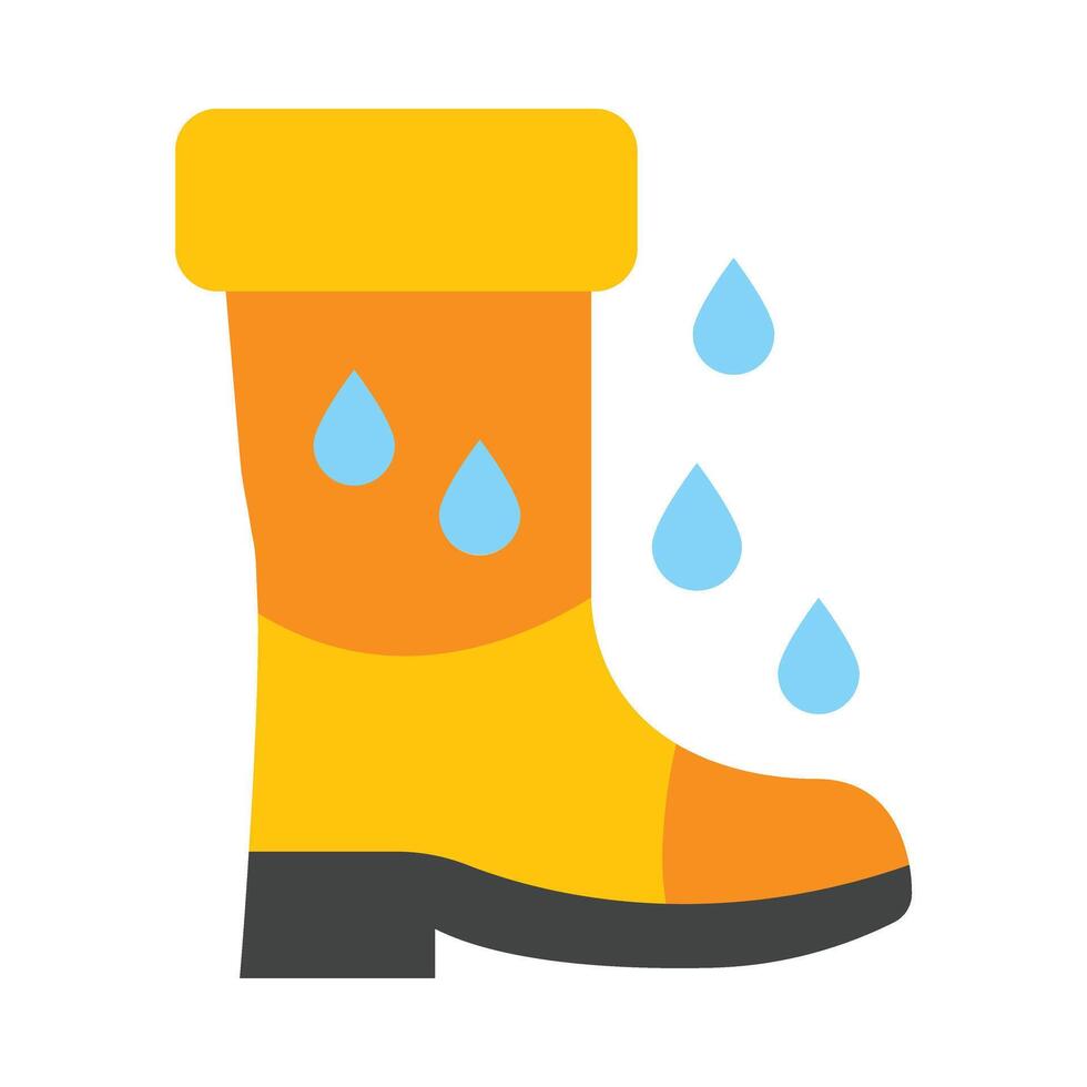 Rain Boots Flat Icon Design vector