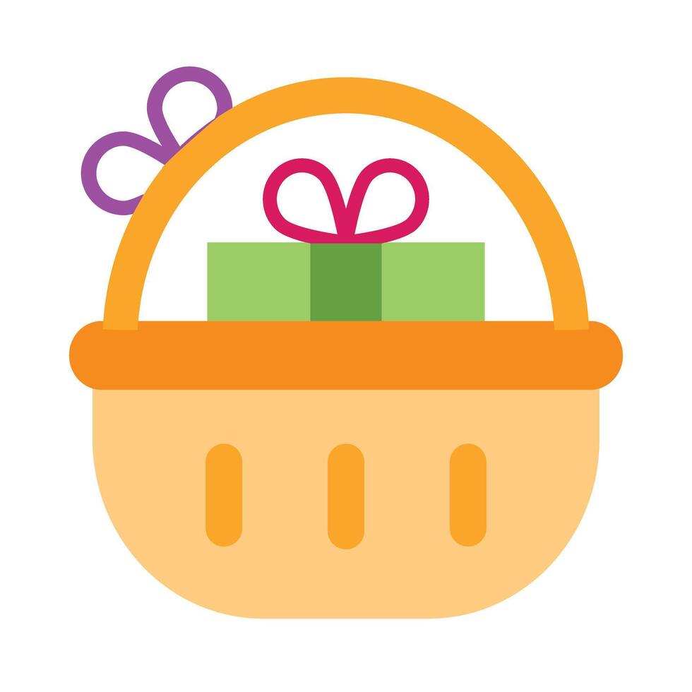 Hamper Flat Icon Design vector