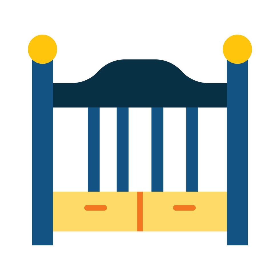 Baby Crib Flat Icon Design vector