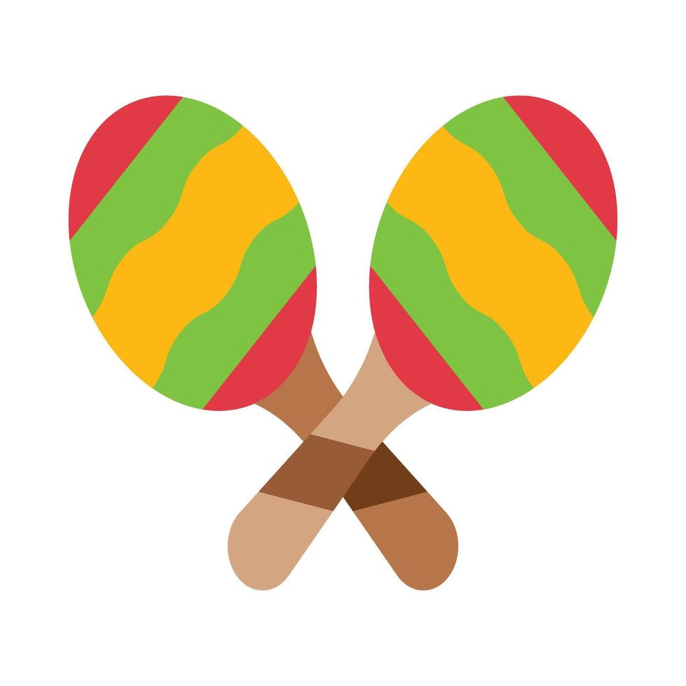 Maracas Flat Icon Design vector