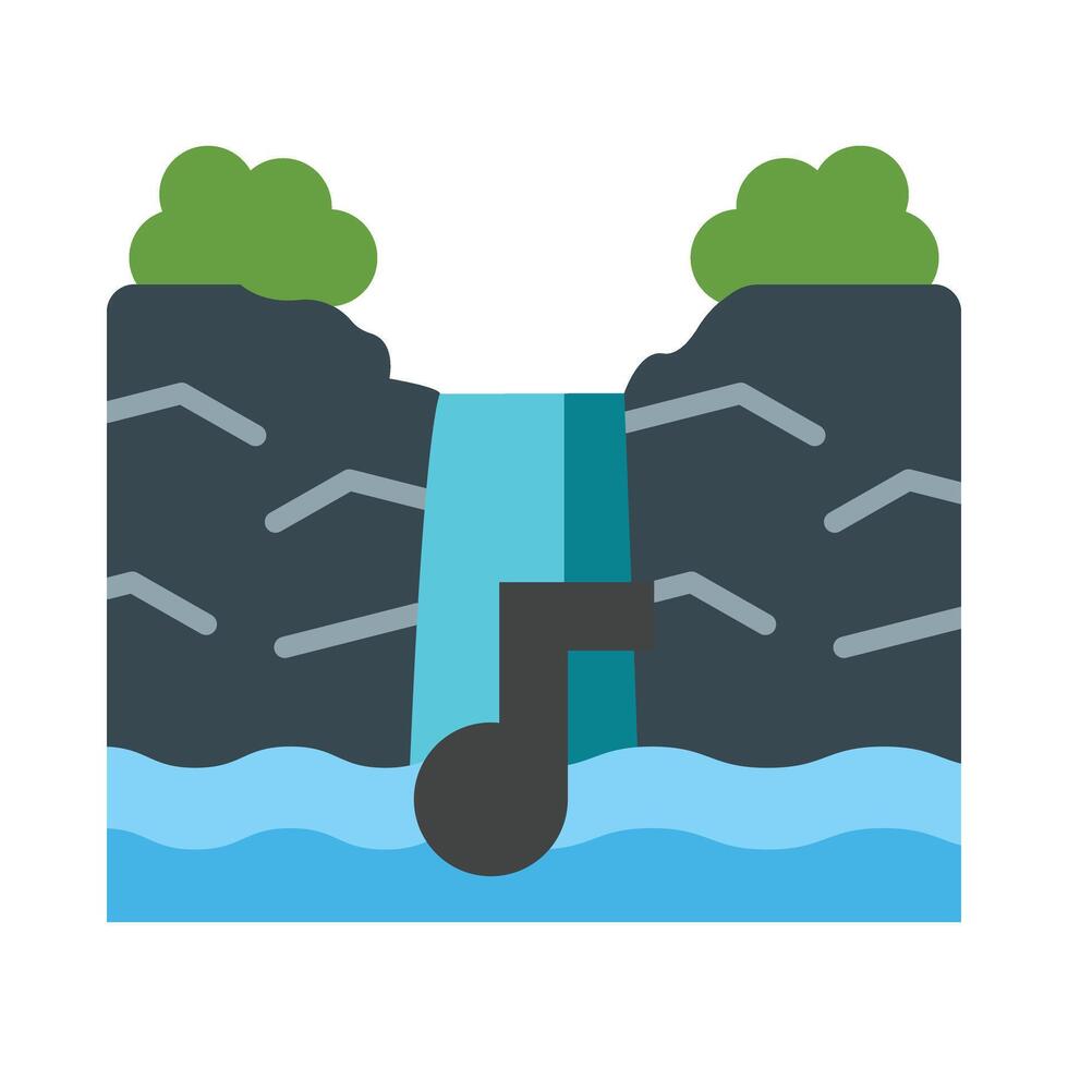 Waterfall Flat Icon Design vector