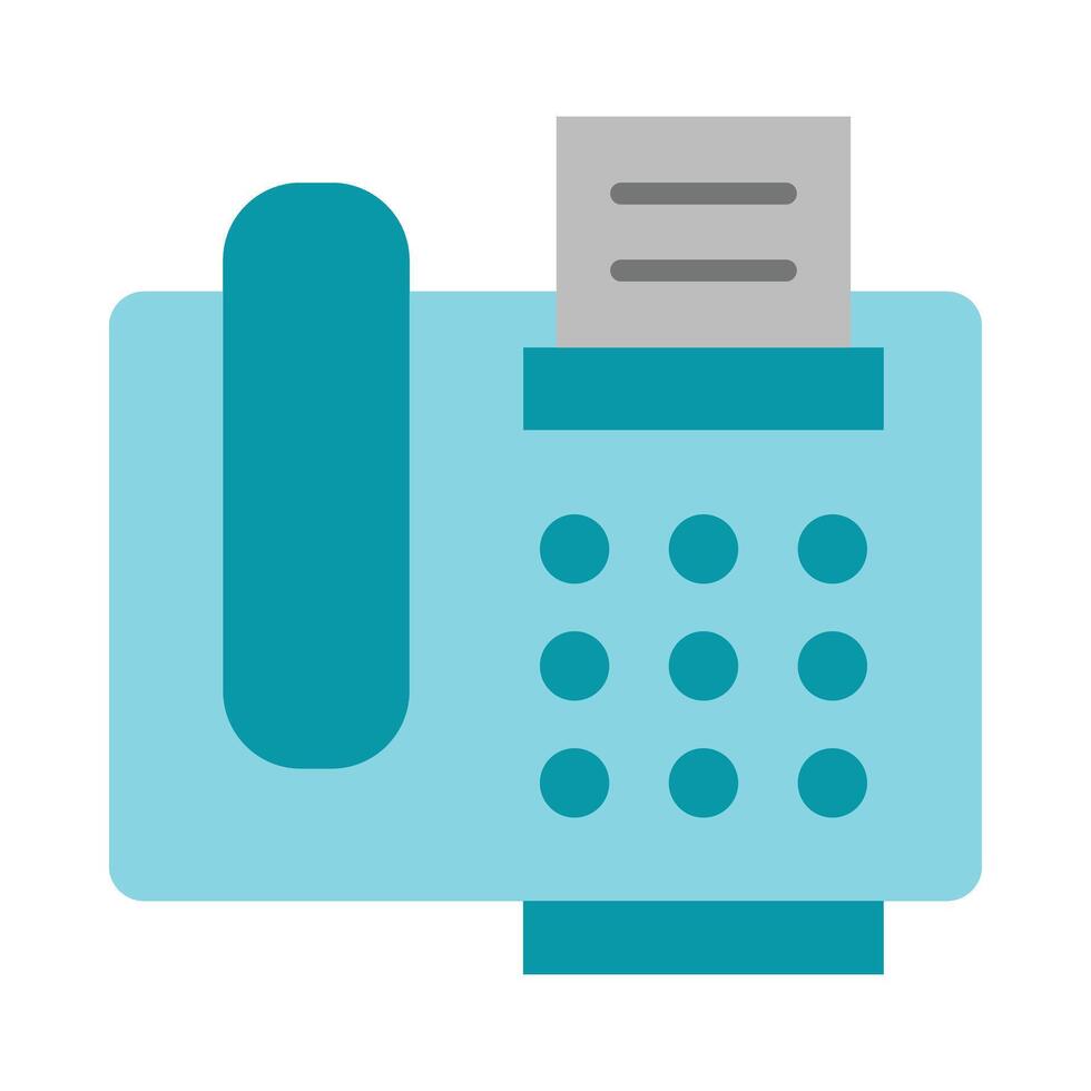 Fax Machine Flat Icon Design vector