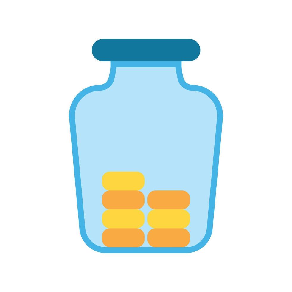 Money Jar Flat Icon Design vector