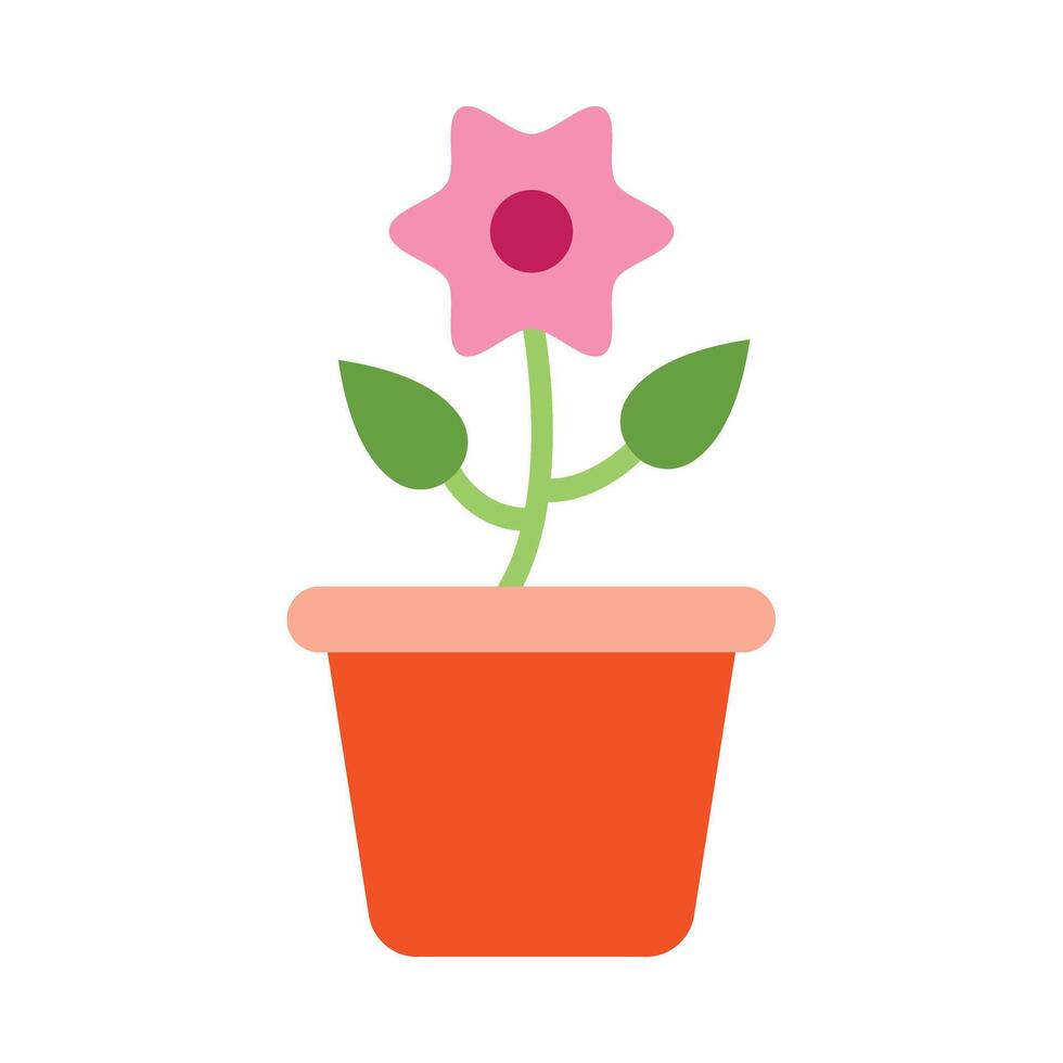 Flower Pot Flat Icon Design vector