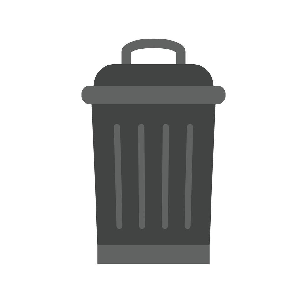 Trash Bin Flat Icon Design vector