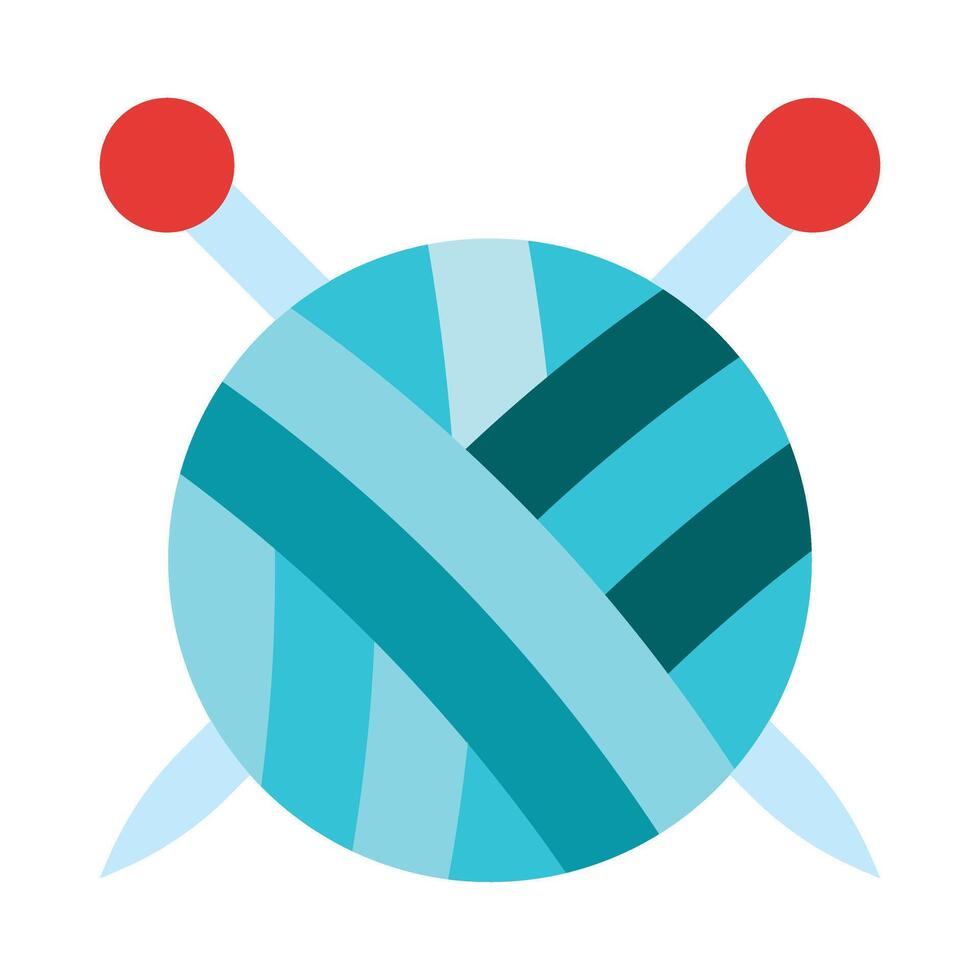 Knitting Flat Icon Design vector