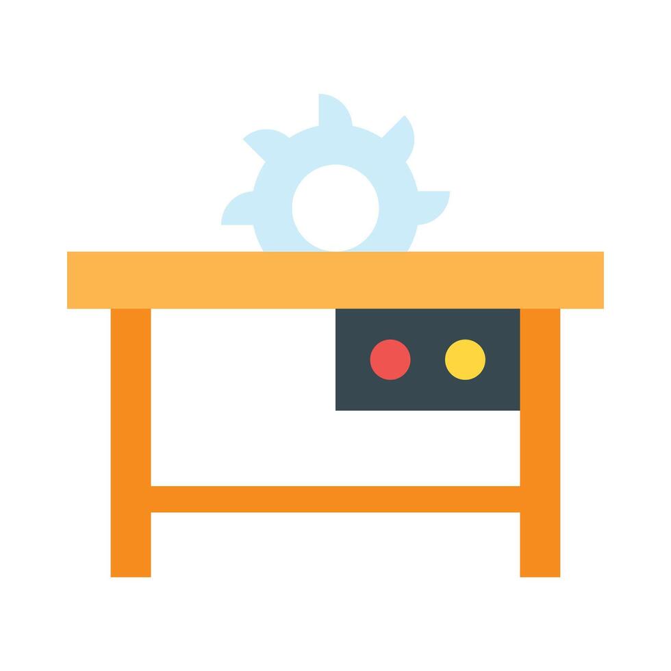 Table Saw Flat Icon Design vector