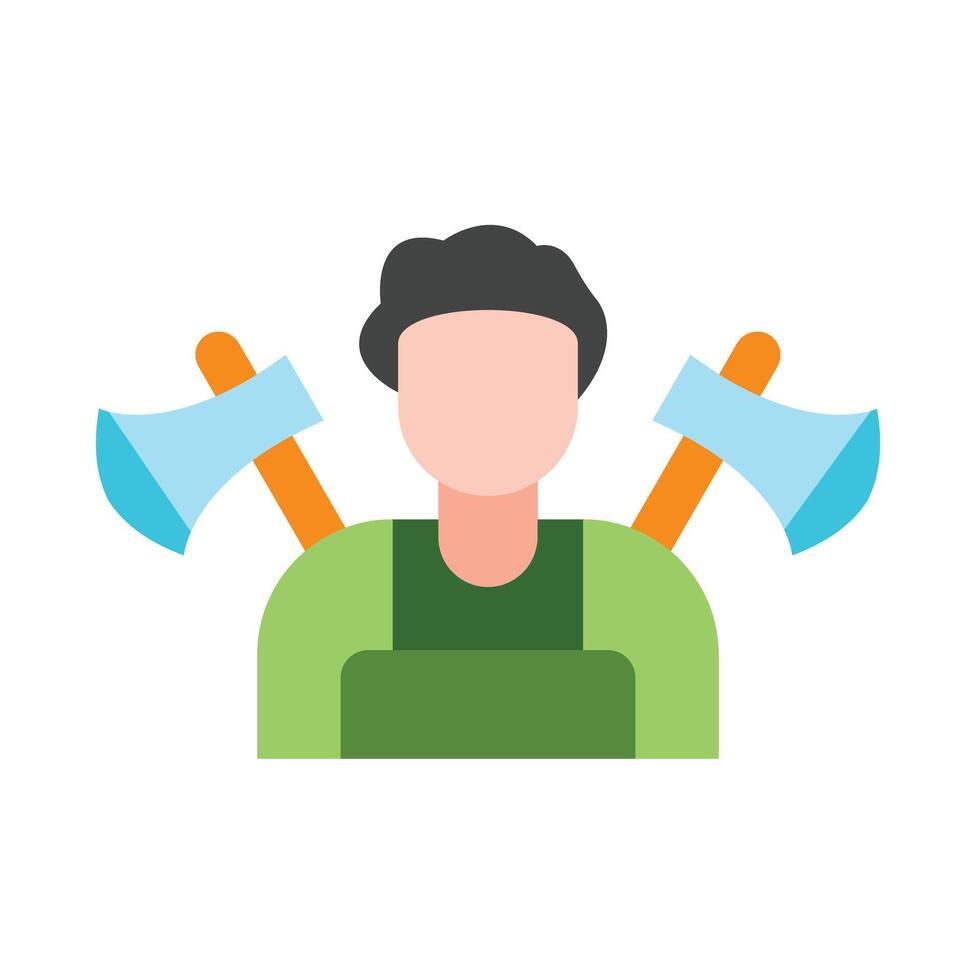 Lumberjack Flat Icon Design vector