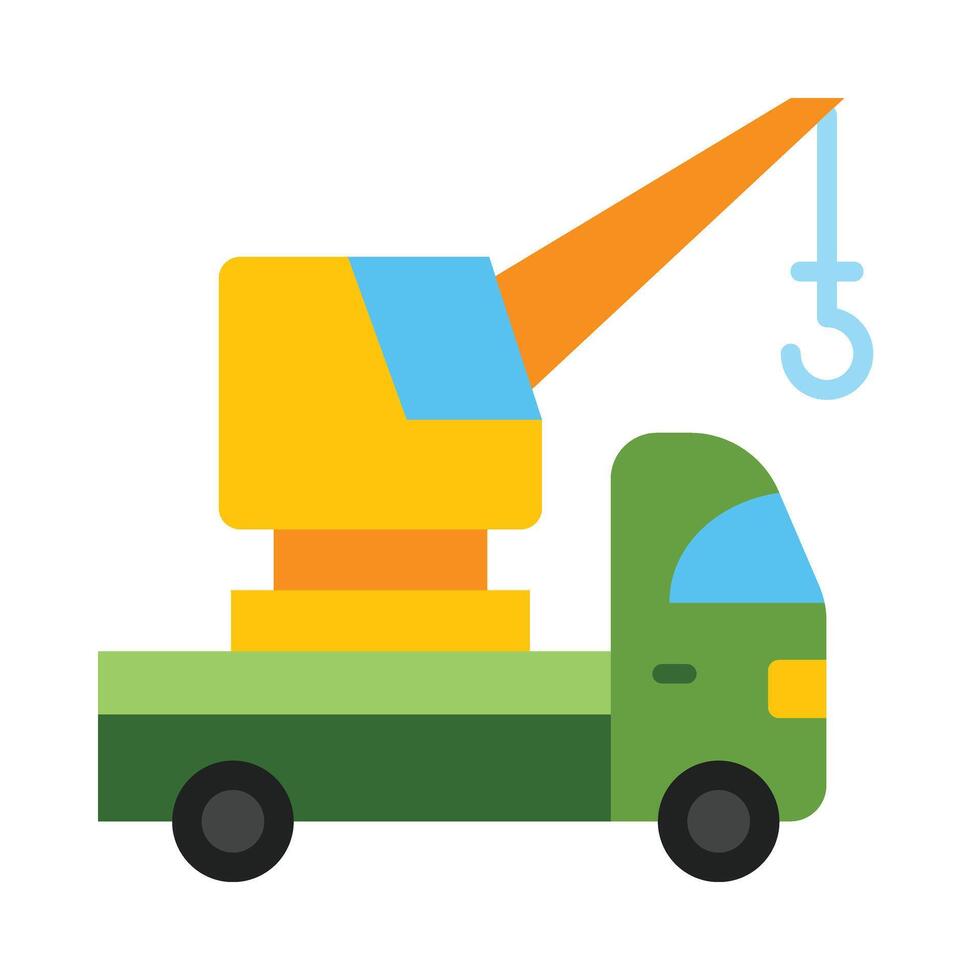 Crane Truck Flat Icon Design vector