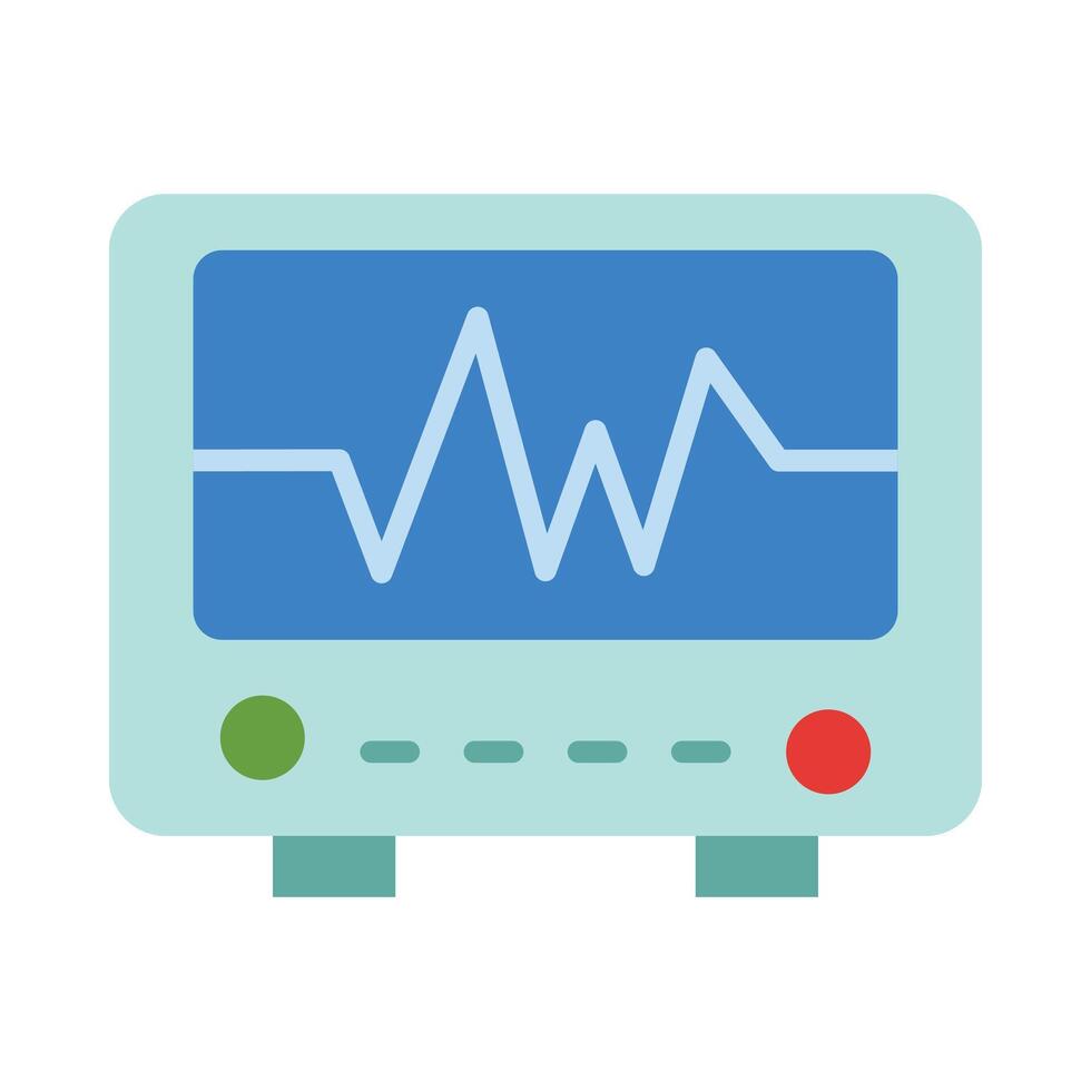 Electrocardiogram Flat Icon Design vector