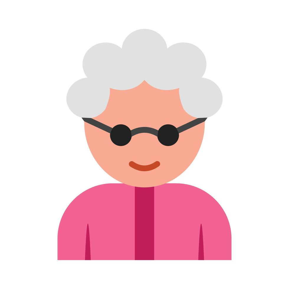 Grandmother Flat Icon Design vector