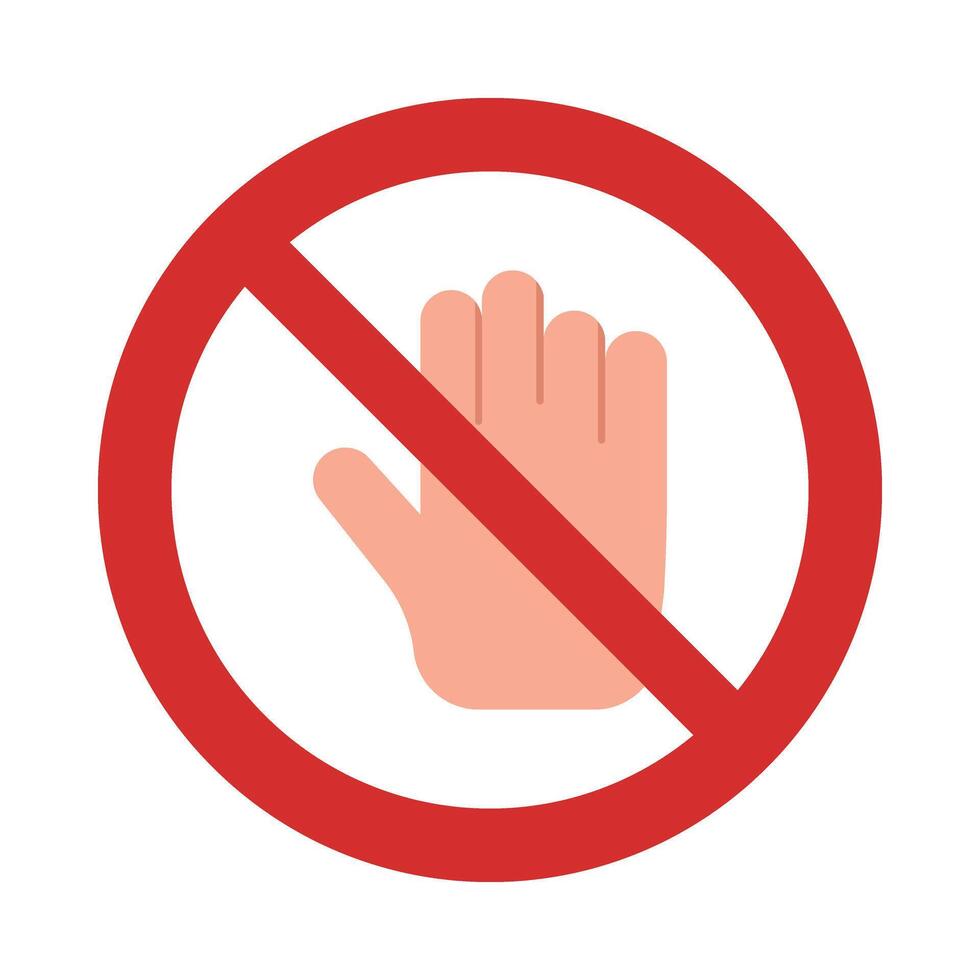 No Touch Flat Icon Design vector