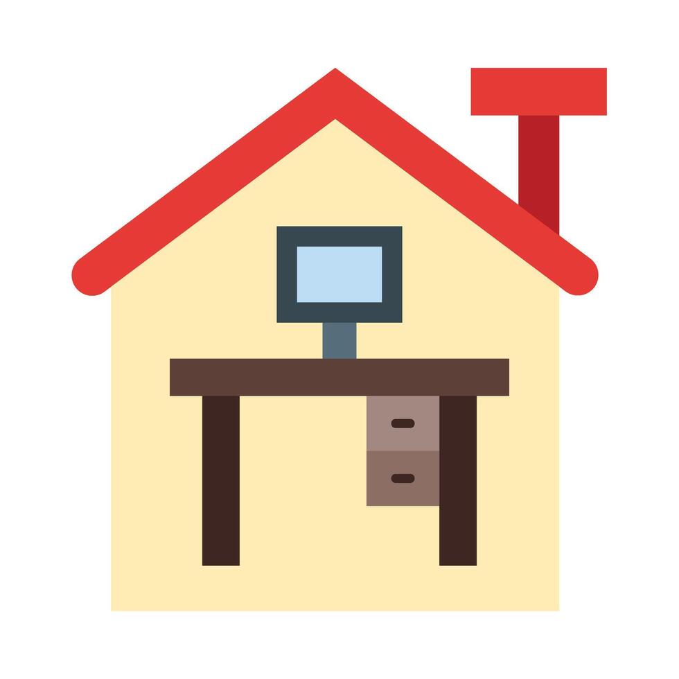 Home Office Flat Icon Design vector