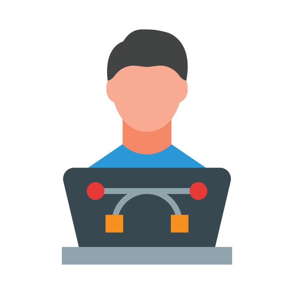 Graphic Designer Flat Icon Design vector